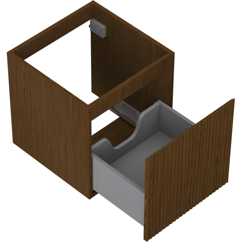 Mexen Rivel koupelnová skříňka pod umyvadlo 45 cm, 1 zásuvka, drážkovaná, ořech - 91A20-04547-1-BF86