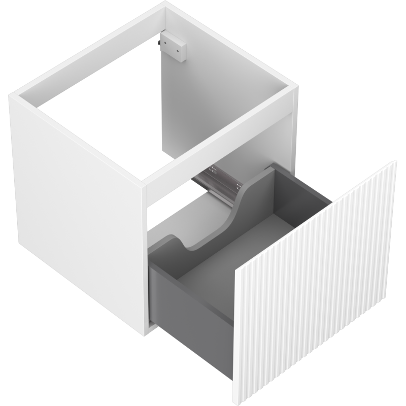 Mexen Rivel koupelnová skříňka pod umyvadlo 50 cm, 1 zásuvka, rýhovaná, bílá mat - 91A20-05047-1-BF01
