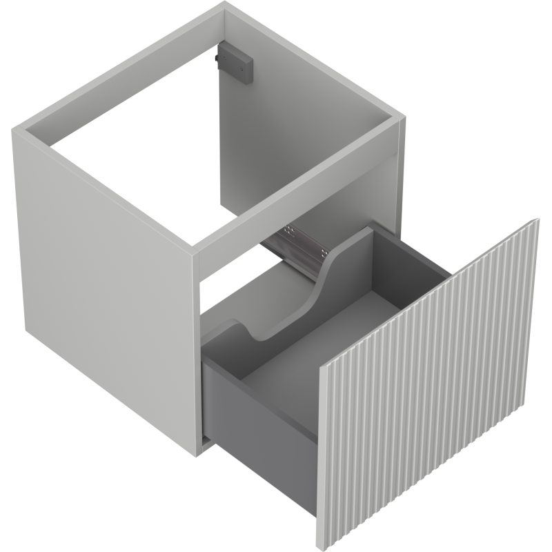 Mexen Rivel koupelnová skříňka pod umyvadlo 50 cm, 1 zásuvka, rýhovaná, šedá mat - 91A20-05047-1-BF62