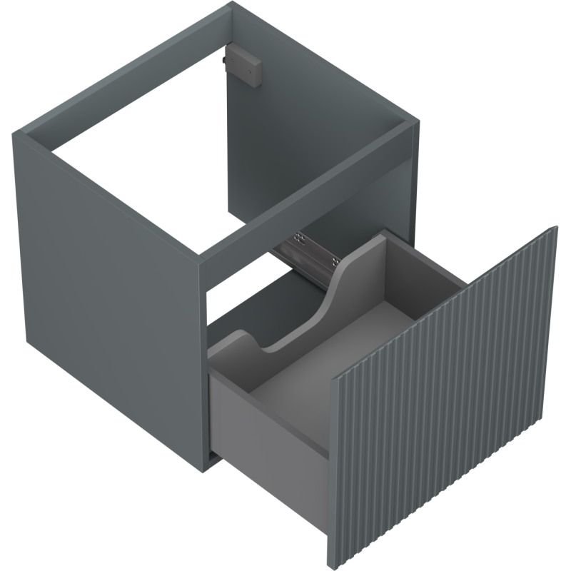 Mexen Rivel koupelnová skříňka pod umyvadlo 50 cm, 1 zásuvka, drážkovaná, matná grafitová - 91A20-05047-1-BF66