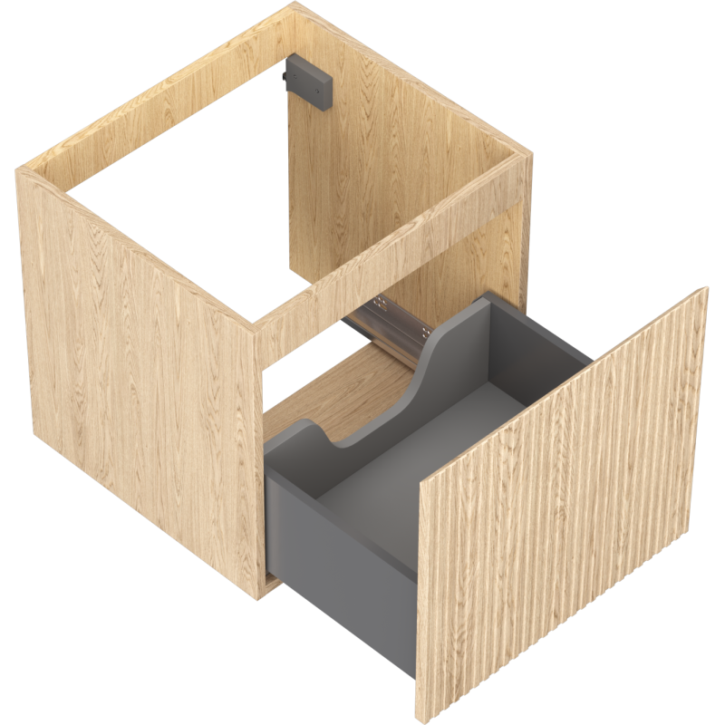 Mexen Rivel koupelnová skříňka pod umyvadlo 50 cm, 1 zásuvka, drážkovaná, dub - 91A20-05047-1-BF81