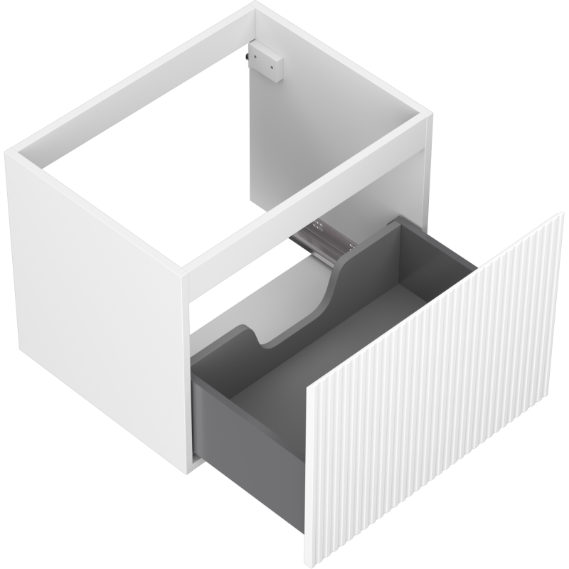 Mexen Rivel koupelnová skříňka pod umyvadlo 60 cm, 1 zásuvka, rýhovaná, bílá mat - 91A20-06047-1-BF01