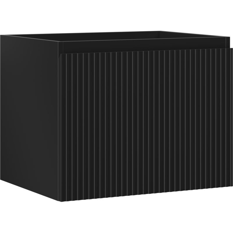 Mexen Rivel koupelnová skříňka pod umyvadlo 60 cm, 1 zásuvka, drážkovaná, černý mat - 91A20-06047-1-BF71