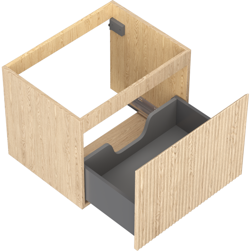 Mexen Rivel koupelnová skříňka pod umyvadlo 60 cm, 1 zásuvka, drážkovaná, dub - 91A20-06047-1-BF81