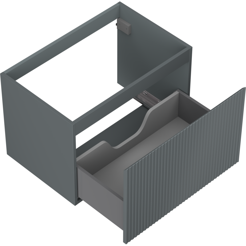 Mexen Rivel koupelnová skříňka pod umyvadlo 70 cm, 1 zásuvka, ryhovaná, grafit mat - 91A20-07047-1-BF66