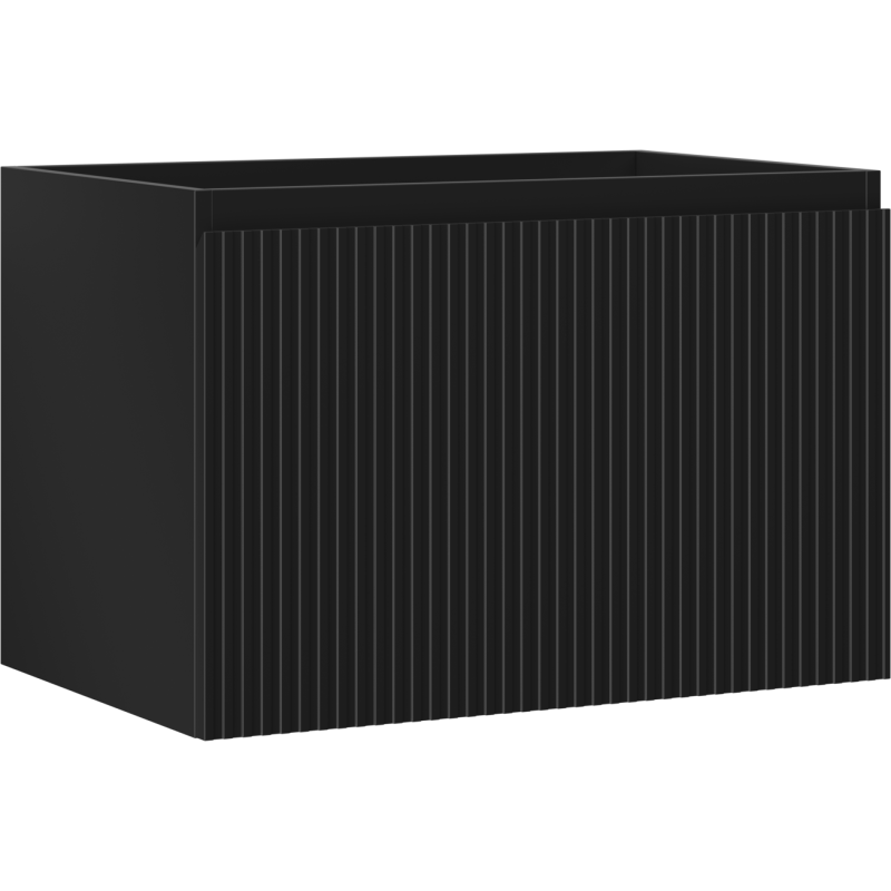Mexen Rivel koupelnová skříňka pod umyvadlo 70 cm, 1 zásuvka, drážkovaná, černá mat - 91A20-07047-1-BF71