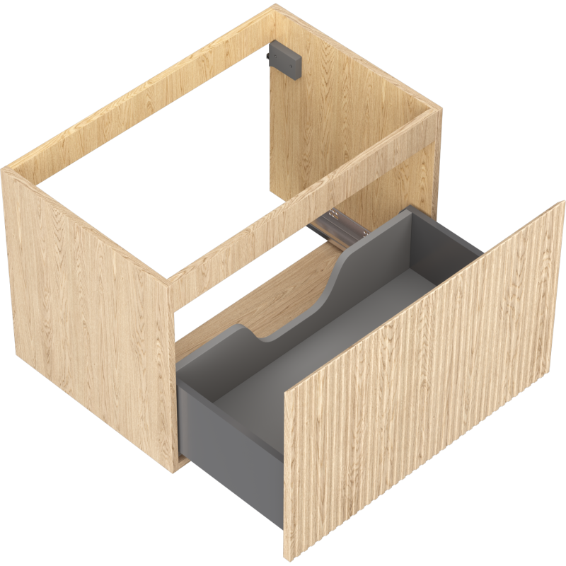Mexen Rivel koupelnová skříňka pod umyvadlo 70 cm, 1 zásuvka, drážkovaná, dub - 91A20-07047-1-BF81