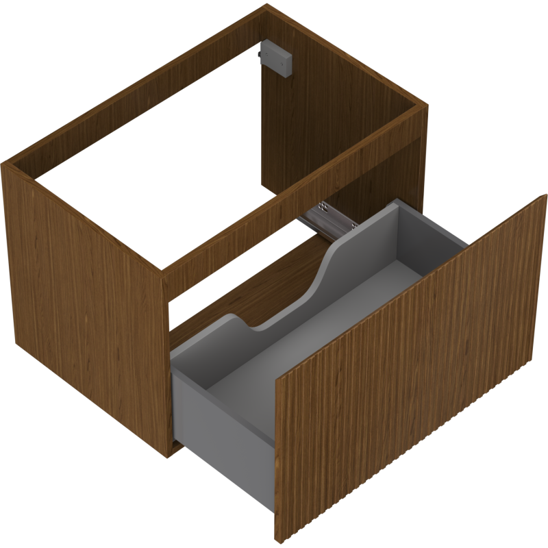 Mexen Rivel koupelnová skříňka pod umyvadlo 70 cm, 1 zásuvka, rýhovaná, ořech - 91A20-07047-1-BF86