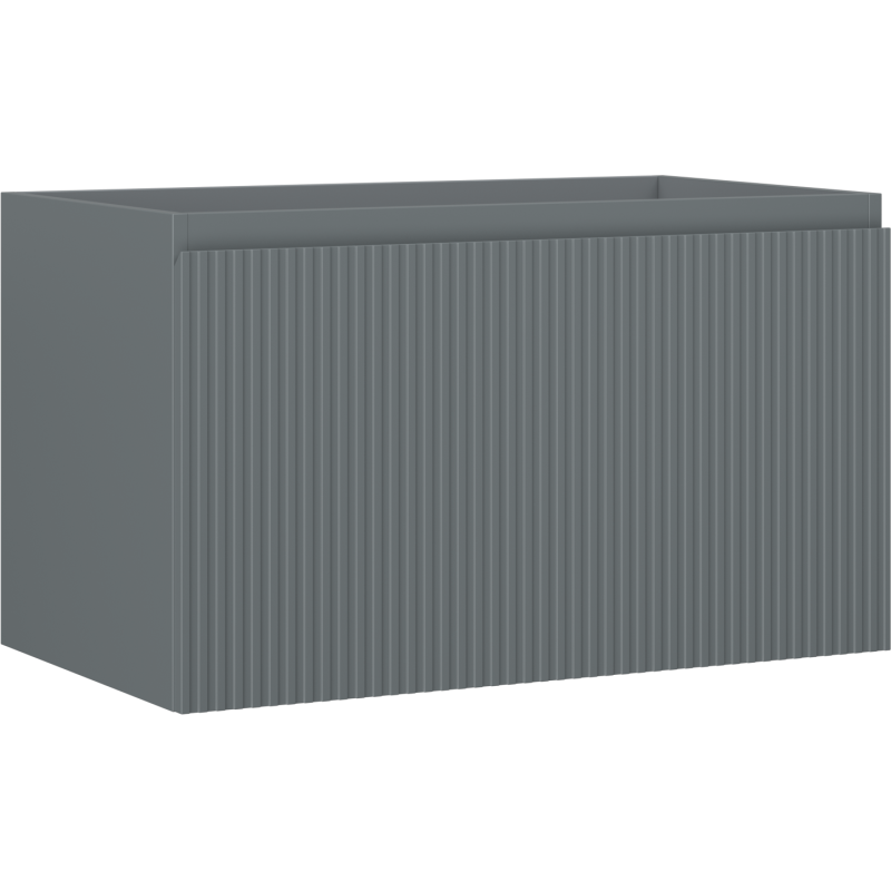 Mexen Rivel koupelnová skříňka pod umyvadlo 80 cm, 1 zásuvka, drážkovaná, grafit mat - 91A20-08047-1-BF66