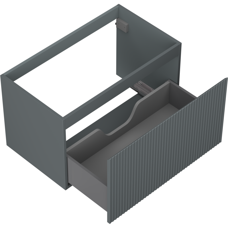 Mexen Rivel koupelnová skříňka pod umyvadlo 80 cm, 1 zásuvka, drážkovaná, grafit mat - 91A20-08047-1-BF66
