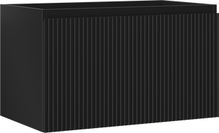Mexen Rivel koupelnová skříňka pod umyvadlo 80 cm, 1 zásuvka, drážkovaná, černá mat - 91A20-08047-1-BF71