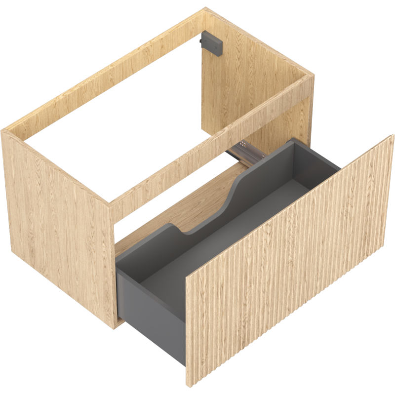 Mexen Rivel koupelnová skříňka pod umyvadlo 80 cm, 1 zásuvka, drážkovaná, dub - 91A20-08047-1-BF81