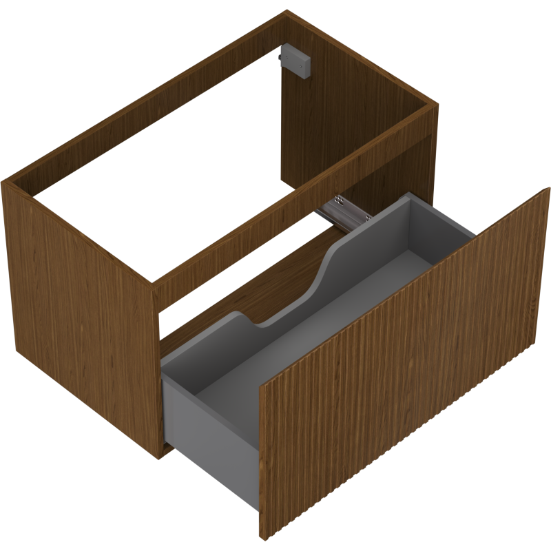 Mexen Rivel koupelnová skříňka pod umyvadlo 80 cm, 1 zásuvka, rýhovaná, ořech - 91A20-08047-1-BF86