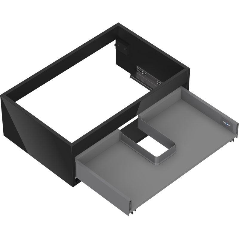 Mexen Box-A korpus skříňky pod umyvadlo 70 cm, 1 zásuvka, černý lesk - 91AX0-0700-235-1-70