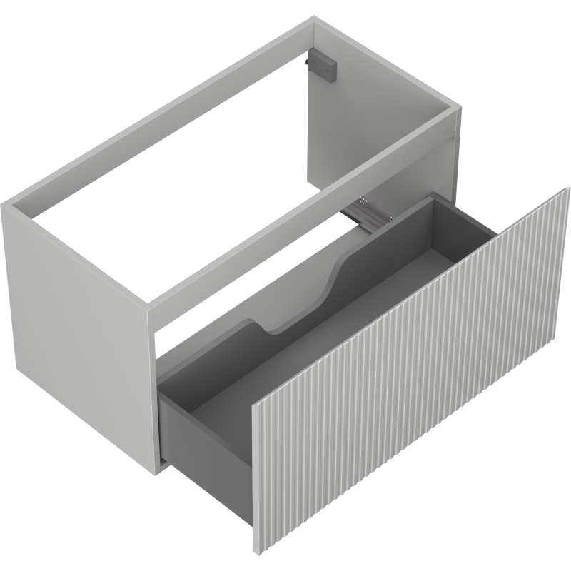 Mexen Rivel koupelnová skříňka pod umyvadlo 90 cm, 1 zásuvka, drážkovaná, šedá mat - 91A20-09047-1-BF62