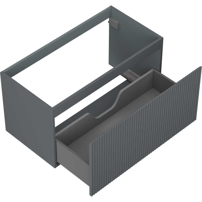 Mexen Rivel koupelnová skříňka pod umyvadlo 90 cm, 1 zásuvka, drážkovaná, šedá mat - 91A20-09047-1-BF66