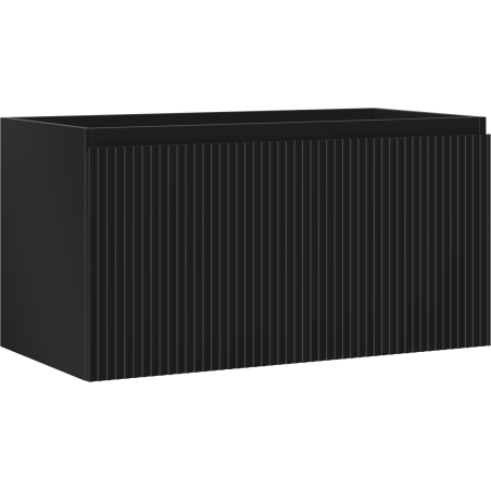 Mexen Rivel koupelnová skříňka pod umyvadlo 90 cm, 1 zásuvka, drážkovaná, černá mat - 91A20-09047-1-BF71