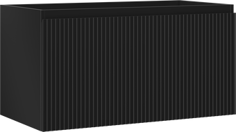 Mexen Rivel koupelnová skříňka pod umyvadlo 90 cm, 1 zásuvka, drážkovaná, černá mat - 91A20-09047-1-BF71