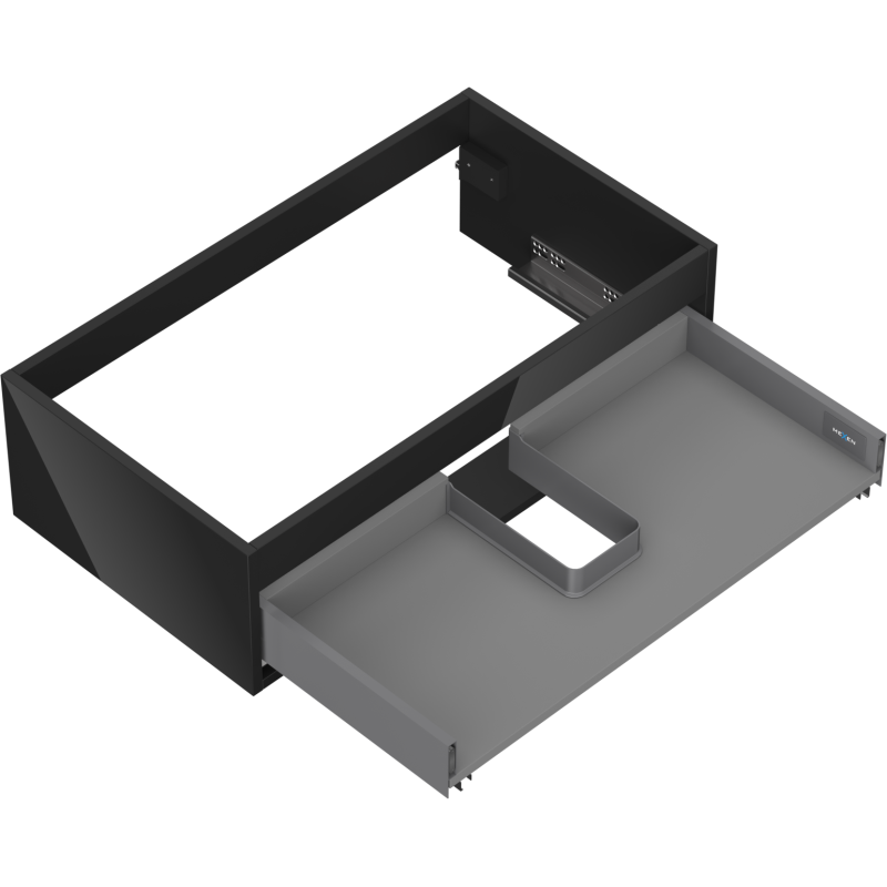 Mexen Box-A korpus skříňky pod umyvadlo 80 cm, 1 zásuvka, černý lesk - 91AX0-0800-235-1-70
