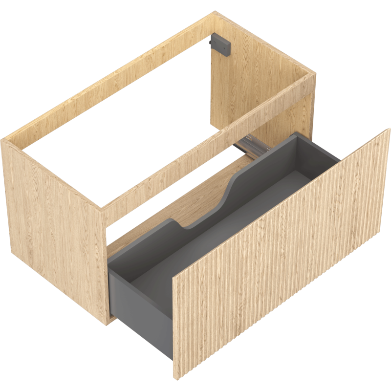 Mexen Rivel koupelnová skříňka pod umyvadlo 90 cm, 1 zásuvka, drážkovaná, dub - 91A20-09047-1-BF81