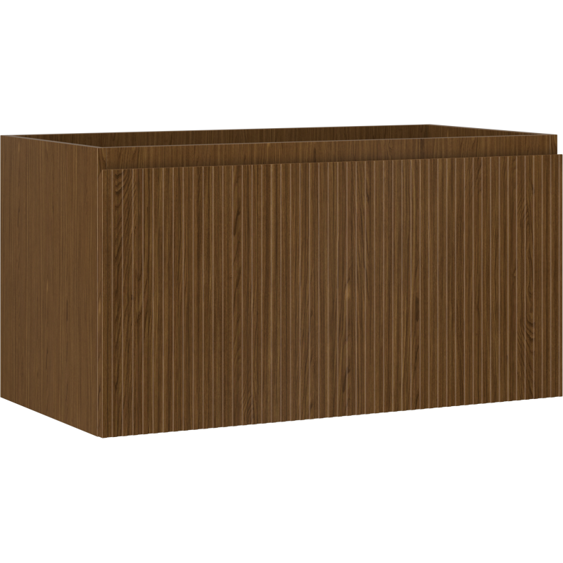 Mexen Rivel koupelnová skříňka pod umyvadlo 90 cm, 1 zásuvka, drážkovaná, ořech - 91A20-09047-1-BF86