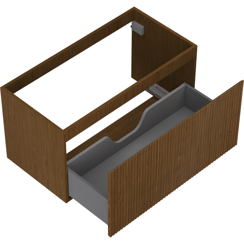 Mexen Rivel koupelnová skříňka pod umyvadlo 90 cm, 1 zásuvka, drážkovaná, ořech - 91A20-09047-1-BF86