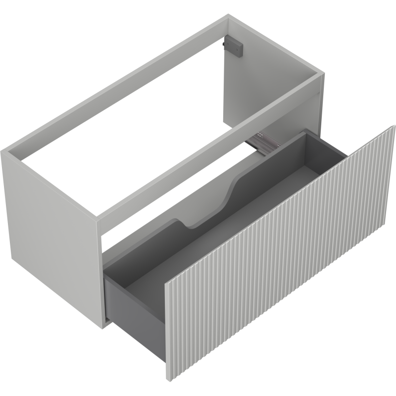 Mexen Rivel koupelnová skříňka pod umyvadlo 100 cm, 1 zásuvka, žebrovaná, šedá mat - 91A20-10047-1-BF62