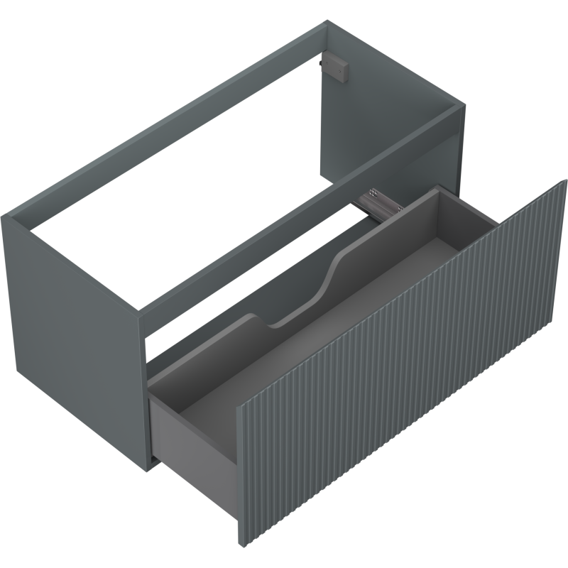 Mexen Rivel koupelnová skříňka pod umyvadlo 100 cm, 1 zásuvka, drážkovaná, grafit mat - 91A20-10047-1-BF66