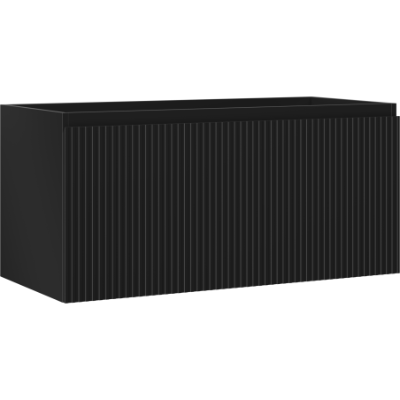 Mexen Rivel koupelnová skříňka pod umyvadlo 100 cm, 1 zásuvka, rýhovaná, černá matná - 91A20-10047-1-BF71