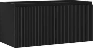 Mexen Rivel koupelnová skříňka pod umyvadlo 100 cm, 1 zásuvka, rýhovaná, černá matná - 91A20-10047-1-BF71
