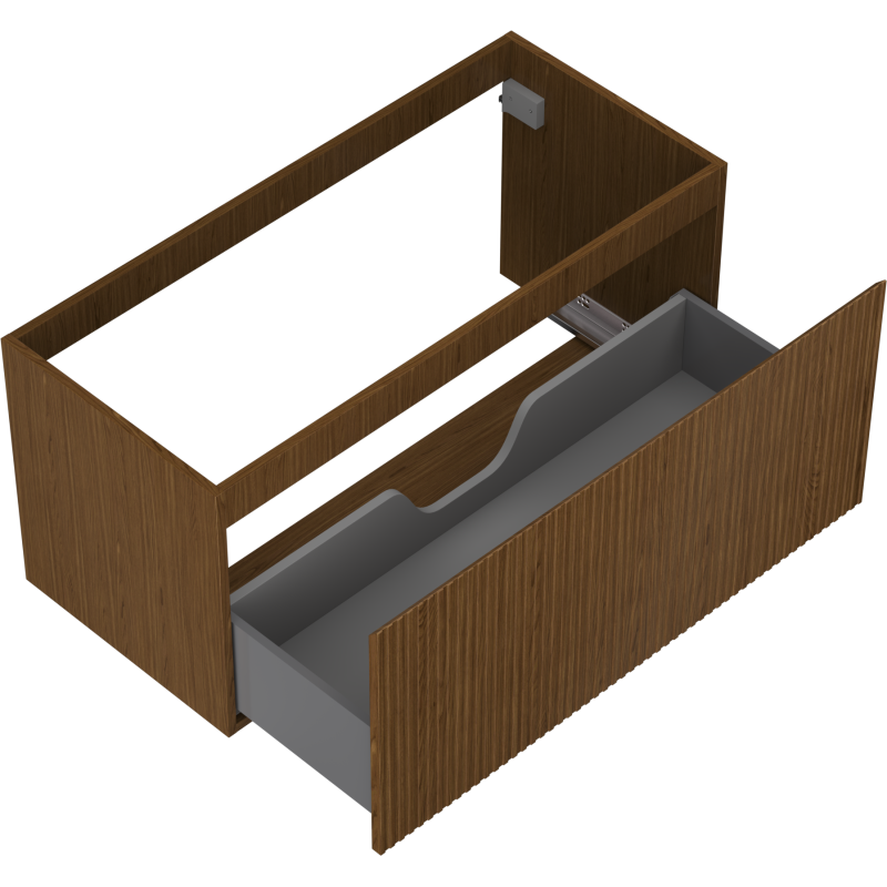 Mexen Rivel koupelnová skříňka pod umyvadlo 100 cm, 1 zásuvka, vroubkovaná, ořech - 91A20-10047-1-BF86