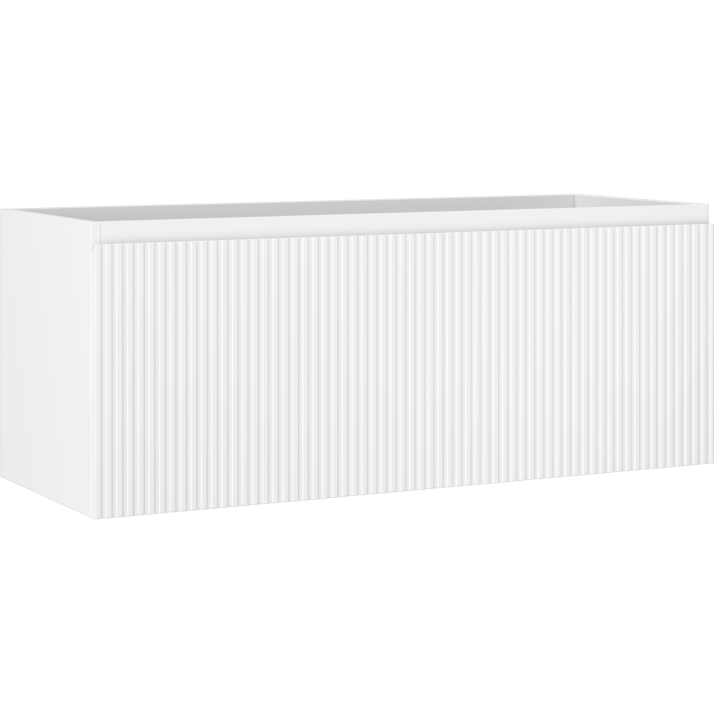 Mexen Rivel koupelnová skříňka pod umyvadlo 120 cm, 1 zásuvka, drážkovaná, bílá mat - 91A20-12047-1-BF01