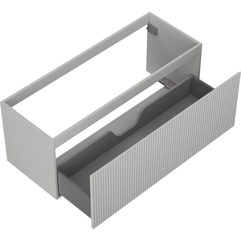 Mexen Rivel koupelnová skříňka pod umyvadlo 120 cm, 1 zásuvka, drážkovaná, šedý mat - 91A20-12047-1-BF62