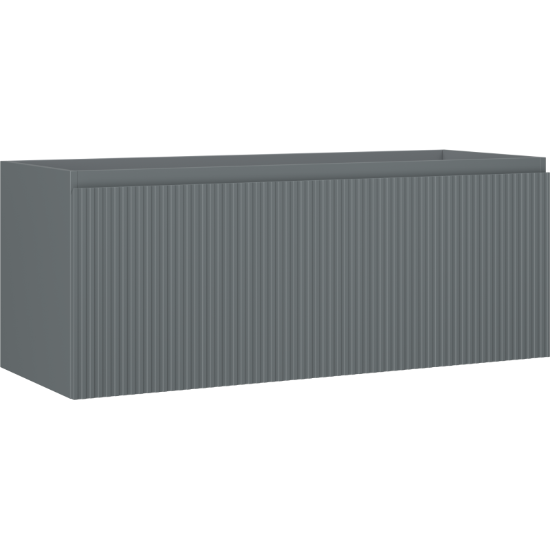 Mexen Rivel koupelnová skříňka pod umyvadlo 120 cm, 1 zásuvka, drážkovaná, grafit mat - 91A20-12047-1-BF66