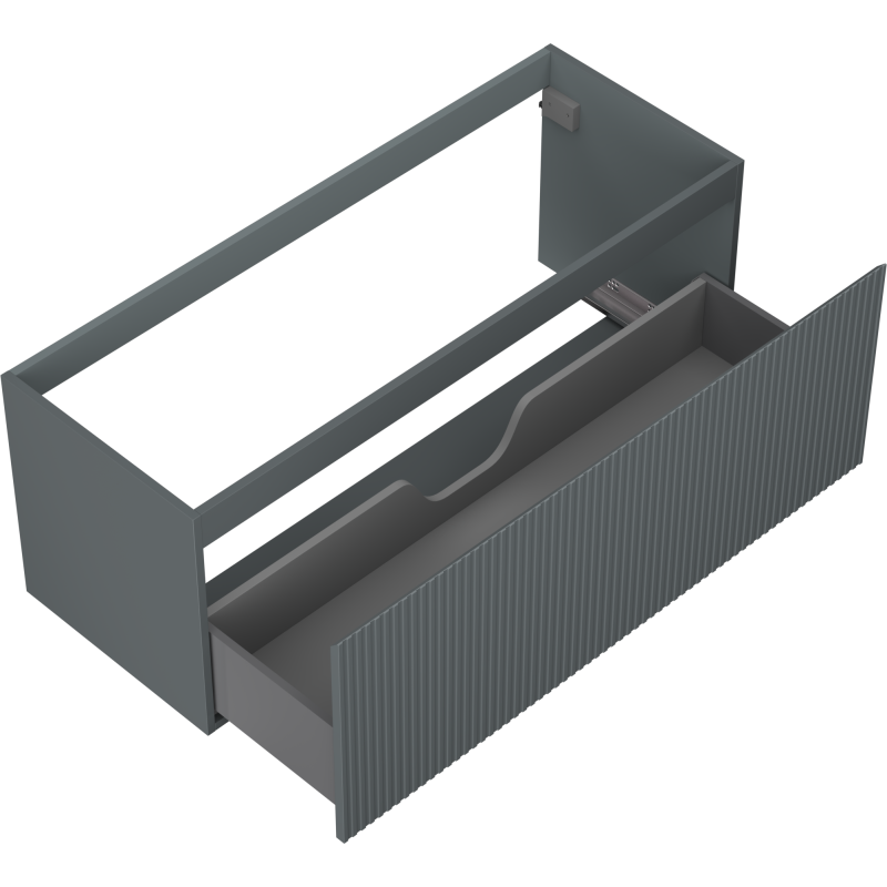 Mexen Rivel koupelnová skříňka pod umyvadlo 120 cm, 1 zásuvka, drážkovaná, grafit mat - 91A20-12047-1-BF66