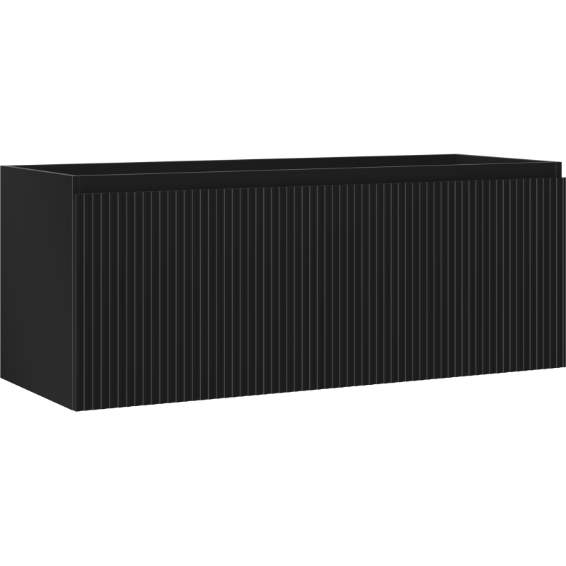 Mexen Rivel koupelnová skříňka pod umyvadlo 120 cm, 1 zásuvka, drážkovaná, černá mat - 91A20-12047-1-BF71