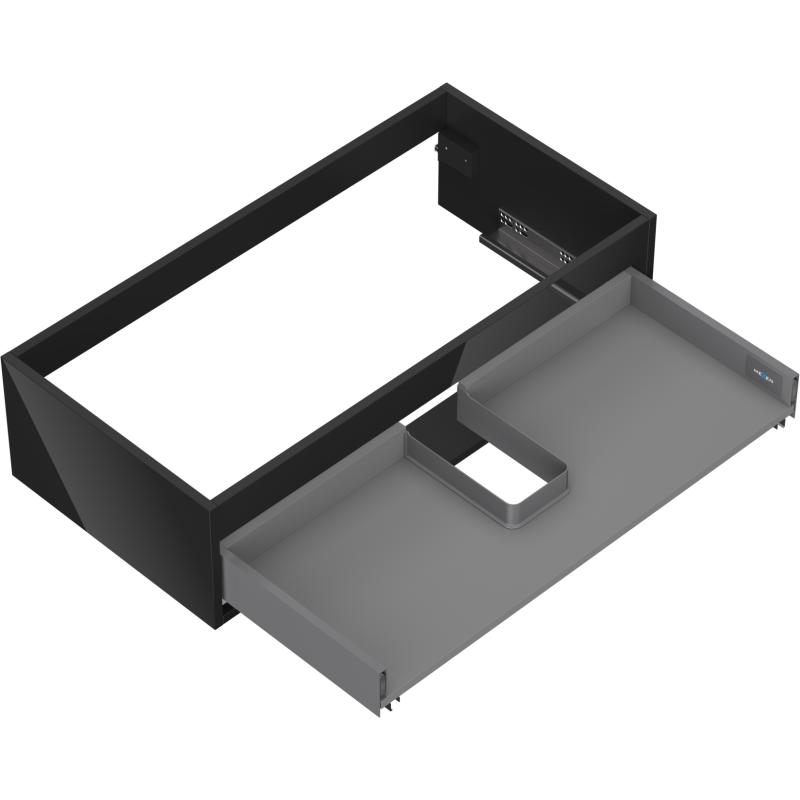 Mexen Box-A skříňka pod umyvadlo 90 cm, 1 zásuvka, černý lesk - 91AX0-0900-235-1-70