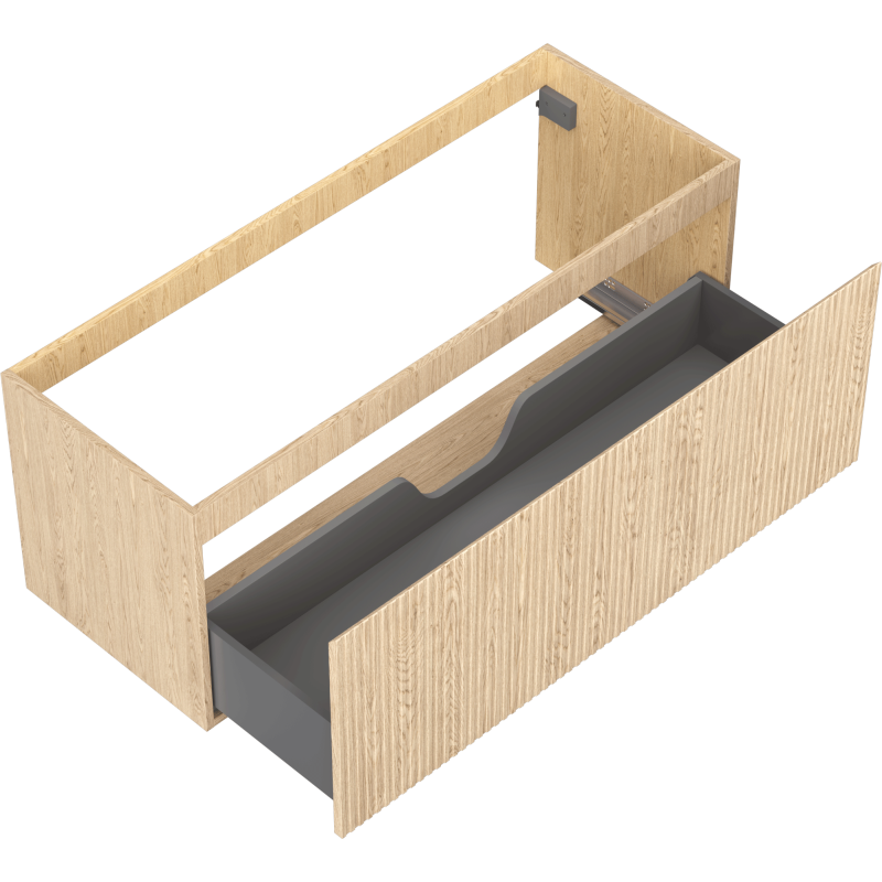 Mexen Rivel koupelnová skříňka pod umyvadlo 120 cm, 1 zásuvka, rýhovaná, dub - 91A20-12047-1-BF81