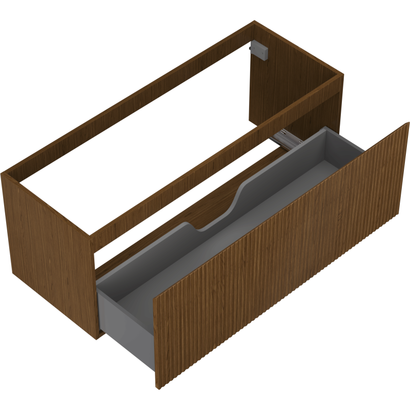 Mexen Rivel koupelnová skříňka pod umyvadlo 120 cm, 1 zásuvka, drážkovaná, ořech - 91A20-12047-1-BF86