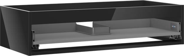 Mexen Box-A korpus skříňky pod umyvadlo 100 cm, 1 zásuvka, černý lesk - 91AX0-1000-235-1-70