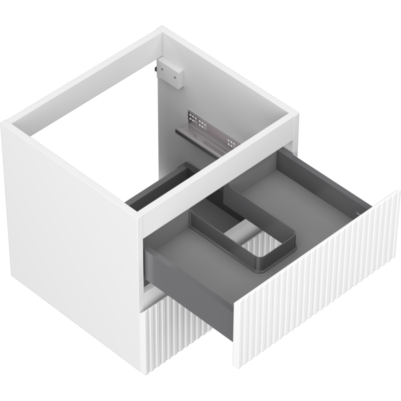 Mexen Rivel koupelnová skříňka pod umyvadlo 50 cm, 2 zásuvky, drážkovaná, bílá mat - 91A20-05047-2-BFF01