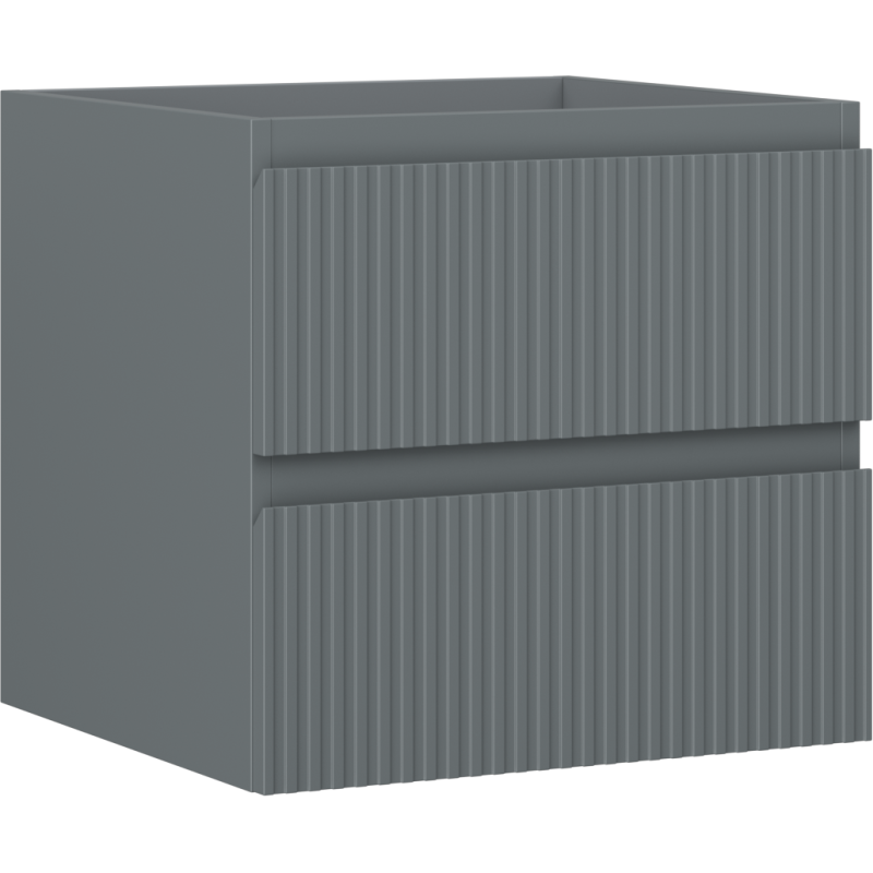 Mexen Rivel koupelnová skříňka pod umyvadlo 50 cm, 2 zásuvky, drážkovaná, matná grafit - 91A20-05047-2-BFF66