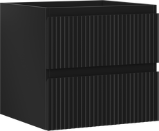 Mexen Rivel koupelnová skříňka pod umyvadlo 50 cm, 2 zásuvky, drážkovaná, černý mat - 91A20-05047-2-BFF71