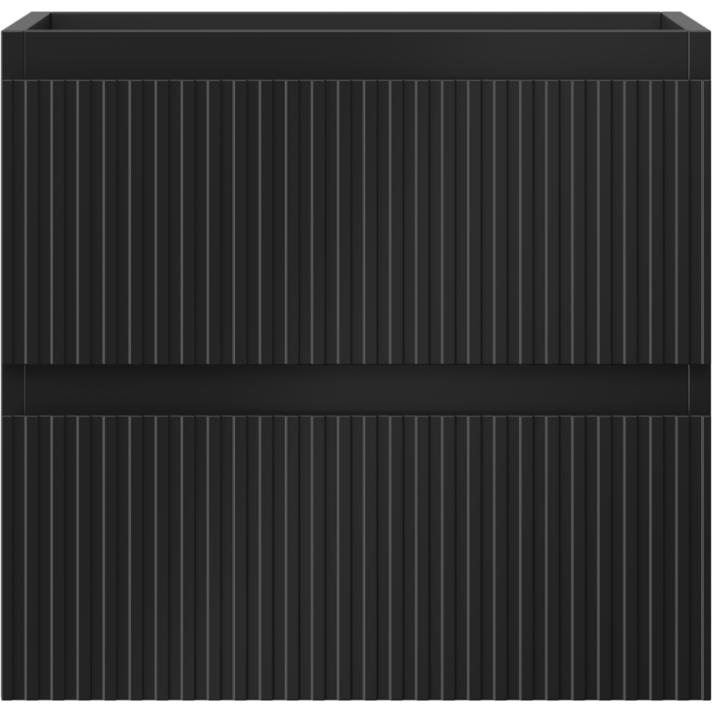 Mexen Rivel koupelnová skříňka pod umyvadlo 50 cm, 2 zásuvky, drážkovaná, černý mat - 91A20-05047-2-BFF71