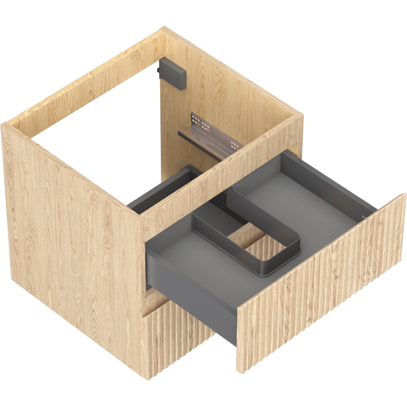 Mexen Rivel koupelnová skříňka pod umyvadlo 50 cm, 2 zásuvky, drážkovaná, dub - 91A20-05047-2-BFF81