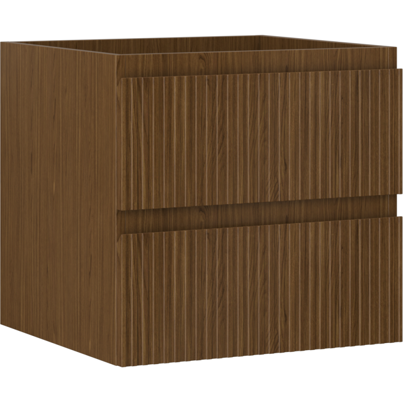 Mexen Rivel koupelnová skříňka pod umyvadlo 50 cm, 2 zásuvky, drážkovaná, ořech - 91A20-05047-2-BFF86