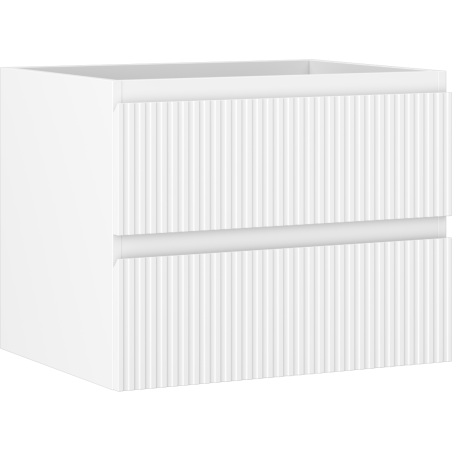 Mexen Rivel koupelnová skříňka pod umyvadlo 60 cm, 2 zásuvky, rýhovaná, bílá matná - 91A20-06047-2-BFF01
