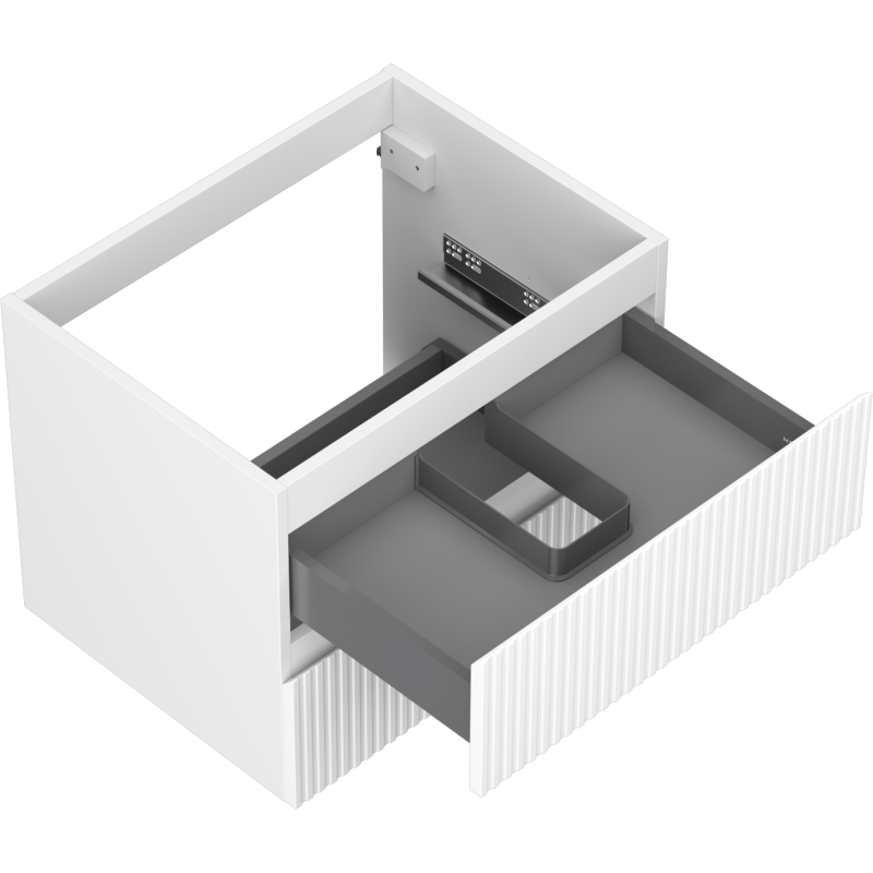 Mexen Rivel koupelnová skříňka pod umyvadlo 60 cm, 2 zásuvky, rýhovaná, bílá matná - 91A20-06047-2-BFF01