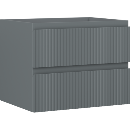 Mexen Rivel koupelnová skříňka pod umyvadlo 60 cm, 2 zásuvky, drážkovaná, grafit mat - 91A20-06047-2-BFF66
