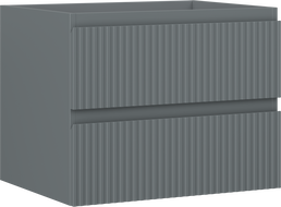 Mexen Rivel koupelnová skříňka pod umyvadlo 60 cm, 2 zásuvky, drážkovaná, grafit mat - 91A20-06047-2-BFF66